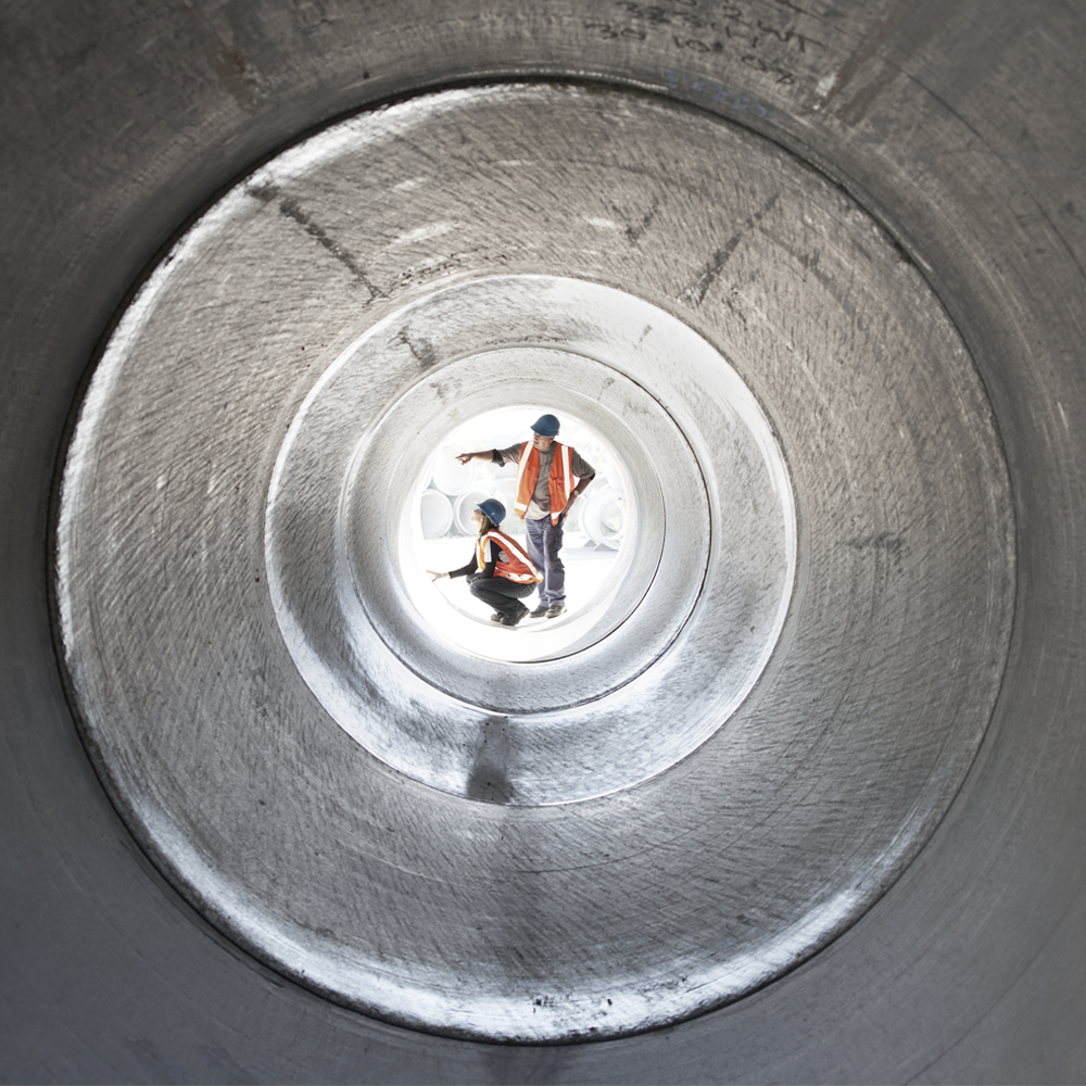 Humes Large Diameter VT Concrete Pipe being QA checked