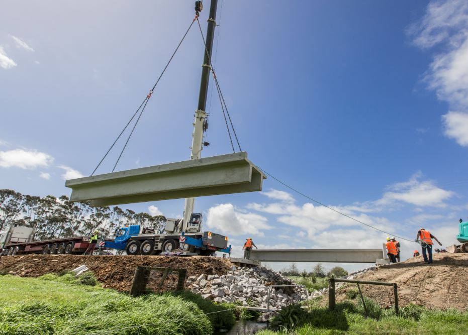 Humes double T rural bridge installation
