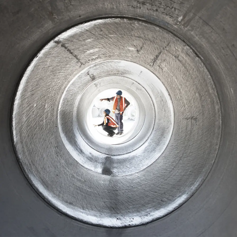 Humes Large Diameter VT Concrete Pipe being QA checked