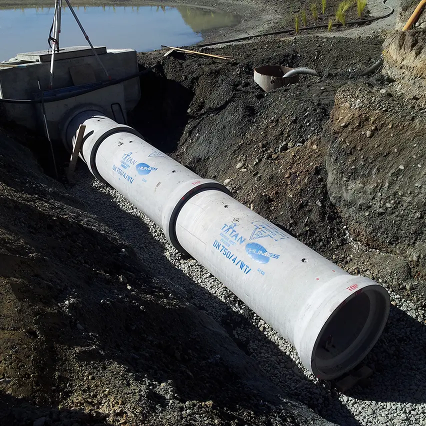 Humes Spun Pipes installed