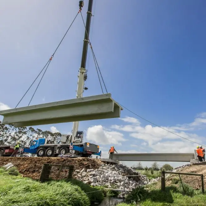 Humes double T rural bridge installation